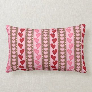 Almofada Lombar Teste padrão vermelho do coração dos namorados
