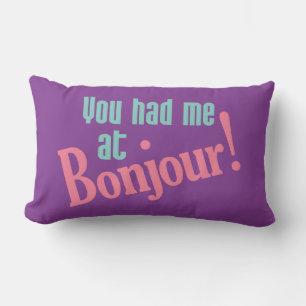 Almofada Lombar Teve-me em Bonjour! travesseiro personalizado!