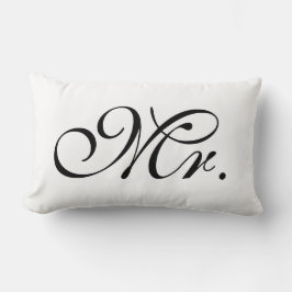 Almofada Lombar Texto Do Sr. Scroll A Preto E Branco