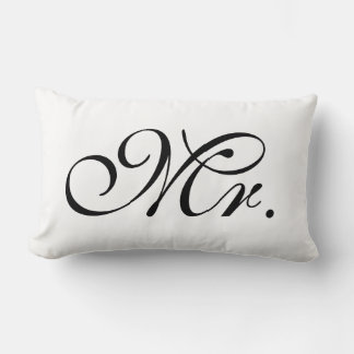 Almofada Lombar Texto Do Sr. Scroll A Preto E Branco