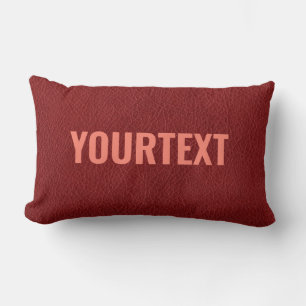 Almofada Lombar Texto Personalizado do Red Brown Leather Modelo