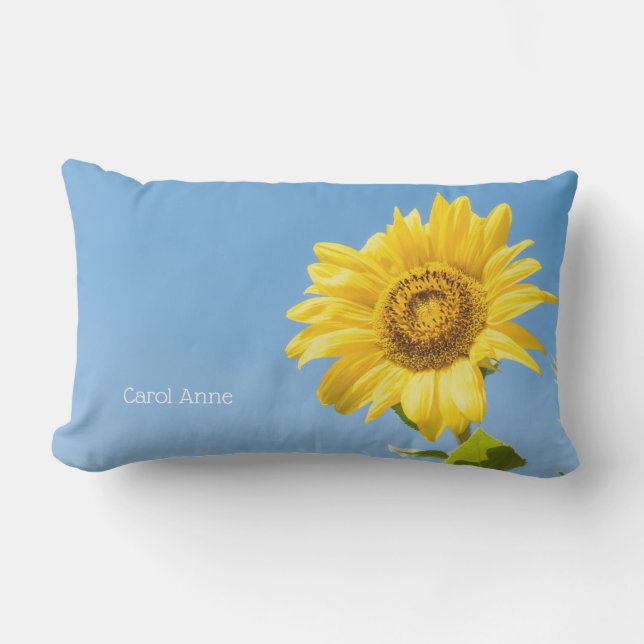 Almofada Lombar Texto personalizado Girassol (Frente)