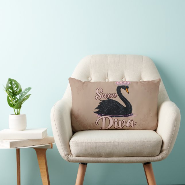 Almofada Lombar The black swan, queen of the water.  (Cadeira)