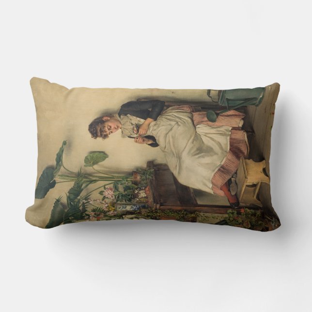 Almofada Lombar The Young Florist (por Carl Zewy) (Frente)