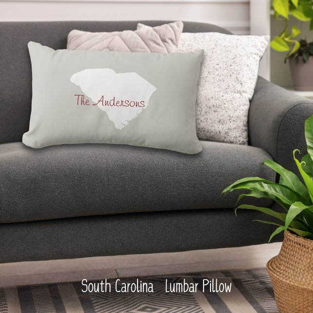 Almofada Lombar Throw da Família Estadual da Carolina do Sul (Dress up the family room with a personalized lumbar pillow! 2- sided design is perfect for any sofa!)
