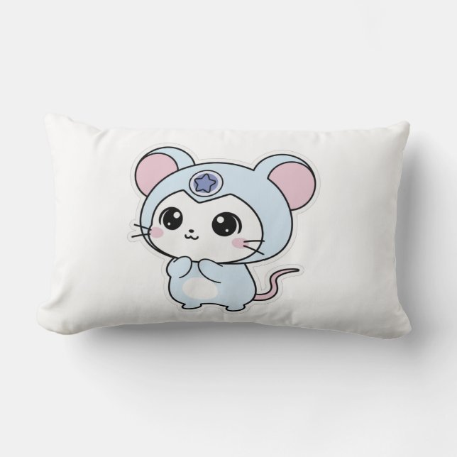 Almofada Lombar Throw Pillow Cute little lovely mouse  (Frente)