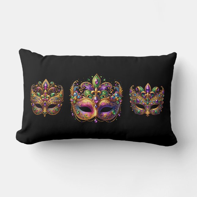 Almofada Lombar Throw Pillow Mardi Gras (Frente)