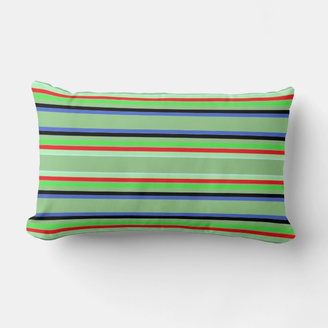 Almofada Lombar Throw Pillow with Christmas stripes (Frente)