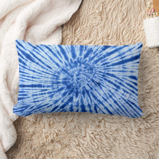 Almofada Lombar Tie Dye Swirl Blue Impressão Lumbar Travesseiro (Cobertor)