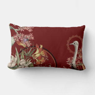 Almofada Lombar Tigre Artístico Britânico Lily Floral Design