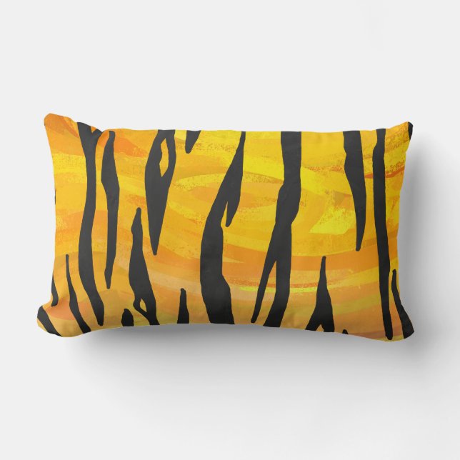 Almofada Lombar Tigre Preto e Laranja Estampado (Frente)
