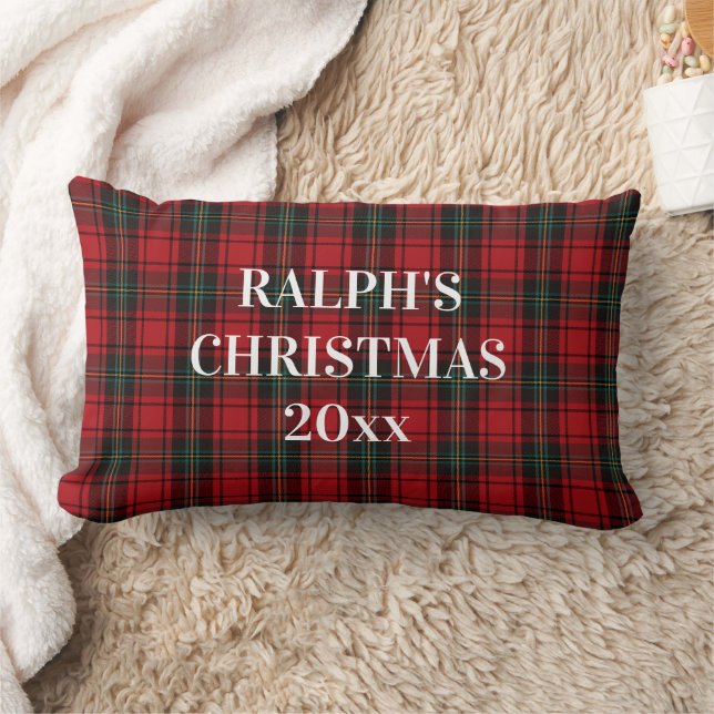 Almofada Lombar Timeless Tartan Plaid Red Black Ralph Christmas (Cobertor)