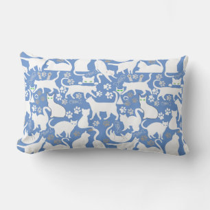 Almofada Lombar Todos os padrões do Cats.w.bx4 L Azul BG