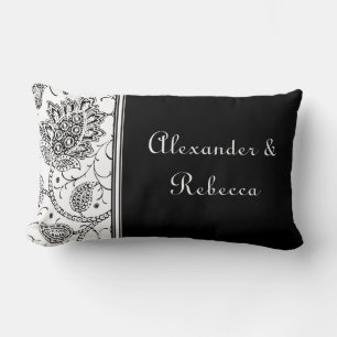 Almofada Lombar Toile branco e preto personalizou o travesseiro