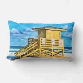 Almofada Lombar Torre de Vigia da Praia de Siesta Key Amarelo Trav