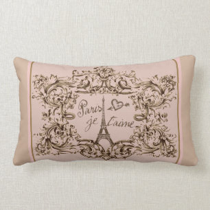 Almofada Lombar Torre Eiffel "eu amo o taime de Paris" "Paris Je "
