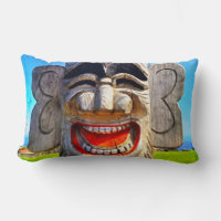 Totem Wood Rindo Dentes Rostos Rostos Foto Tribal