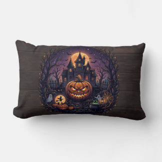 Almofada Lombar Travesseira de Halloween Mansão Assombrada