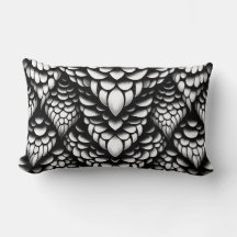 Travesseira Decorativa Escama de Cobra Preto e Bra