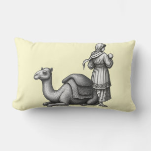 Almofada Lombar Travesseira Decorativa Vintage Beduíno e Camelo