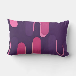 Almofada Lombar Travesseiro Abstrato Curvo Rosa Roxo