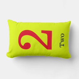 Almofada Lombar travesseiro amarelo com número dois