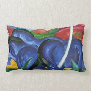 Almofada Lombar Travesseiro azul dos cavalos de Franz Marc