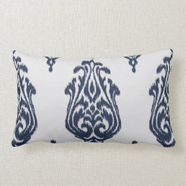 Almofada Lombar Travesseiro azul e branco do damasco chique