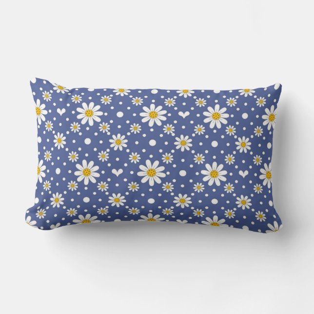 Almofada Lombar Travesseiro Blue Daisy (Frente)