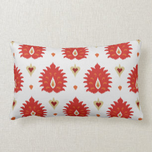 Almofada Lombar Travesseiro branco do ikat do ouro vermelho
