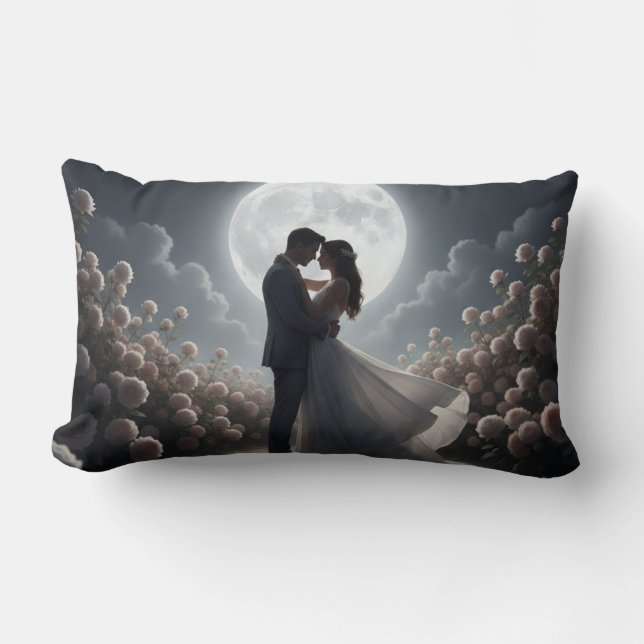 Almofada Lombar Travesseiro Casal Romance ao Luar (Frente)