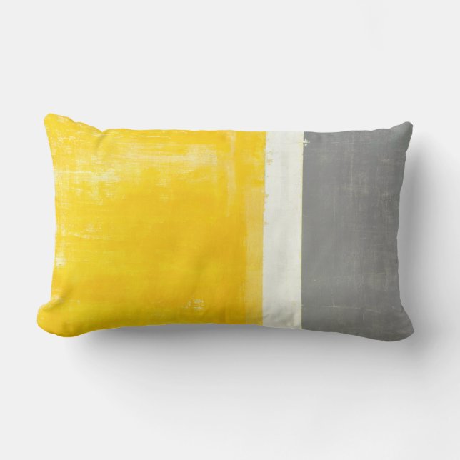 Almofada Lombar Travesseiro cinzento e amarelo da "parte externa" (Frente)