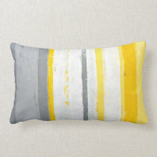 Almofada Lombar Travesseiro cinzento e amarelo "Enthused" da arte