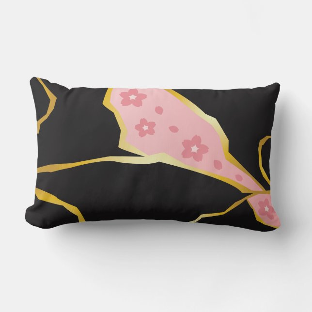 Almofada Lombar Travesseiro com Kintsugi Flor de Cerejeira (Frente)
