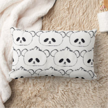 Travesseiro confortável de panda fofo, travesseiro
