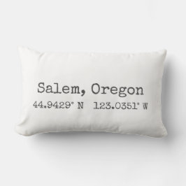 Almofada Lombar Travesseiro Coordenadas de Salem, Oregon