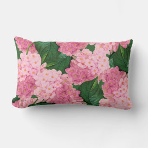 Almofada Lombar Travesseiro cor-de-rosa das flores do Hydrangea de