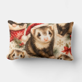 Almofada Lombar Travesseiro Cozy Holiday Ferret Dreams