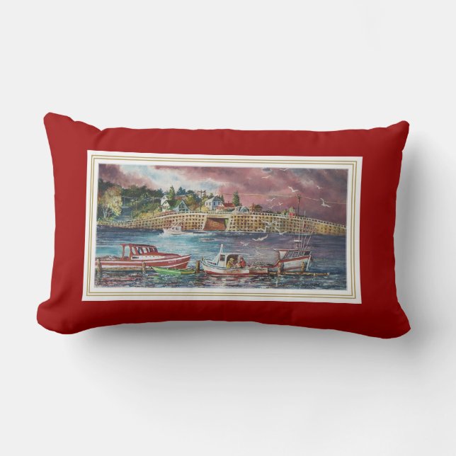 Almofada Lombar Travesseiro da ponte de Cribstone da ilha de (Frente)