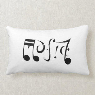 Almofada Lombar Travesseiro de Ambigram da vida da música (volta