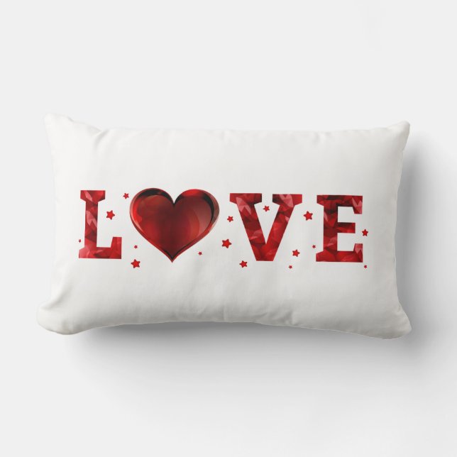 Almofada Lombar Travesseiro de Amor Coração Romântico (Frente)