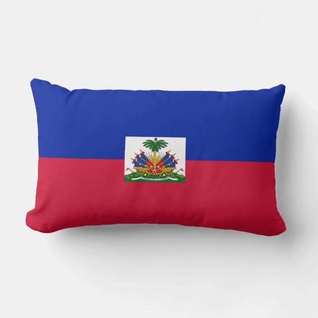 Almofada Lombar Travesseiro de bandeira haitiana (Frente)