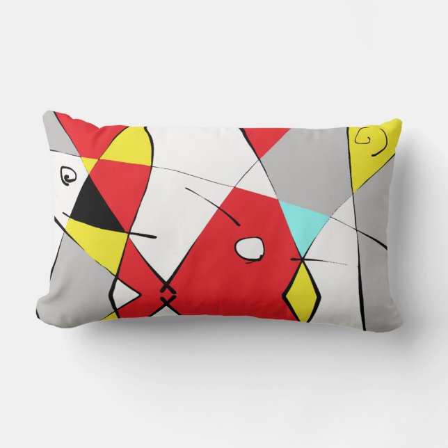 Almofada Lombar travesseiro de Ênfase Gráfica Dupla Side "1+2" (Frente)