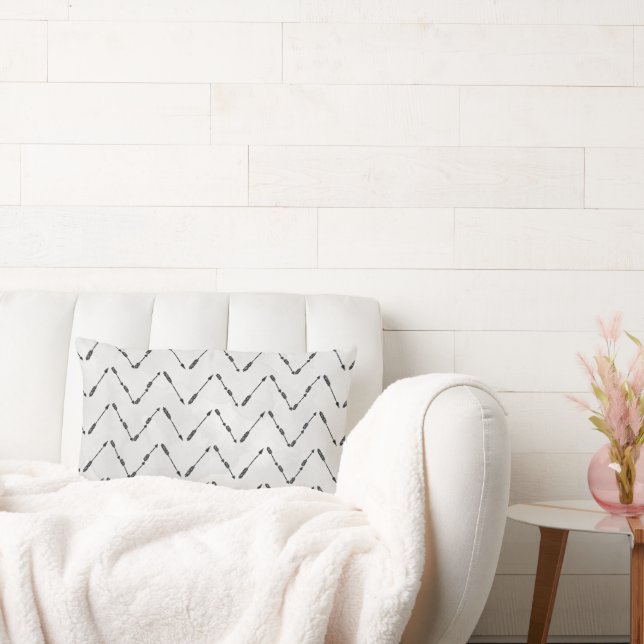Almofada Lombar Travesseiro de Padrão de Cinza Moderno (Sofá)