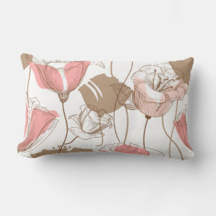 Almofada Lombar Travesseiro DE PADRÃO FLORAL DE TINTA E VINTAGEM M