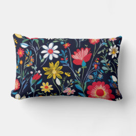 Almofada Lombar Travesseiro de Padrão Floral Indie Vibrant
