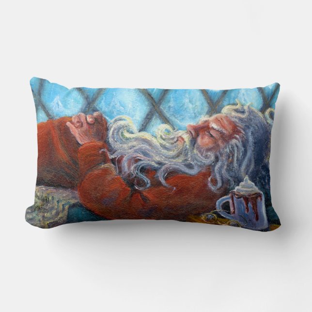 Almofada Lombar travesseiro de "Papais noeis em Nápoles" (Frente)