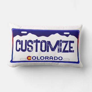 Almofada Lombar Travesseiro de placa de licença azul do Colorado p