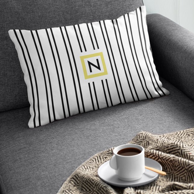 Almofada Lombar Travesseiro de poliéster de tiras brancas e pretas (Criador carregado)
