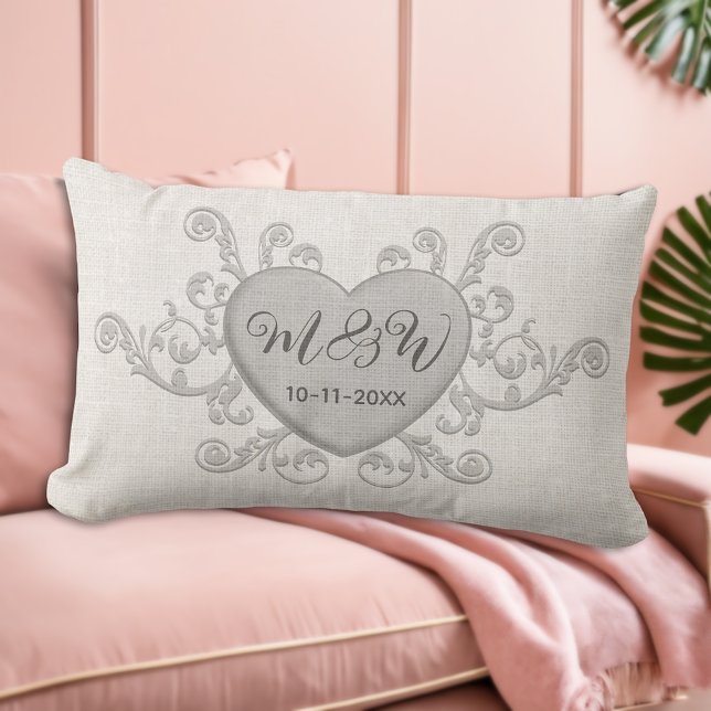 Almofada Lombar Travesseiro de Presente de Casamento de Monogramas (A Timeless Keepsake: Elegant Personalized Wedding Pillow 💑🕊️)